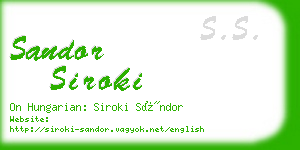 sandor siroki business card